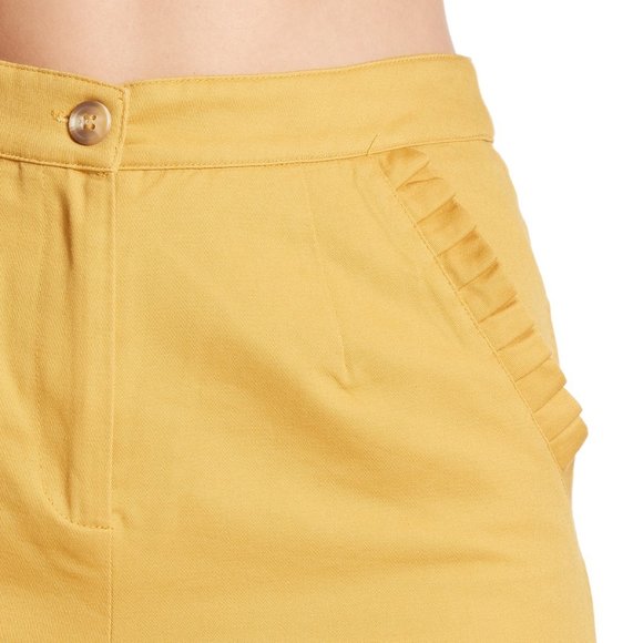 Mo:Vint Mustard Yellow Pleated Pocket Lolita Pants, NWT, Size S - Picture 4 of 6